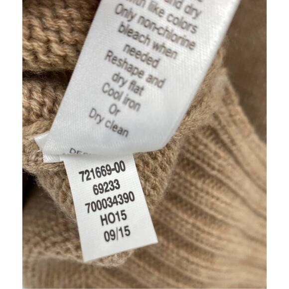 Athleta Merino Wool Sweater Ombre Sunset Mockneck Pullover Ribbed Cream Tan XXS - Picture 8 of 8